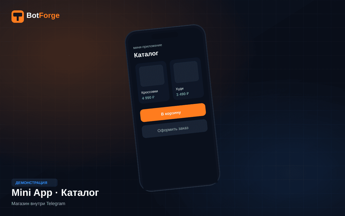 Обложка проекта Telegram Mini App с каталогом